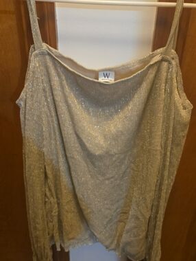 Shimmery Gold Metallic Tank Top